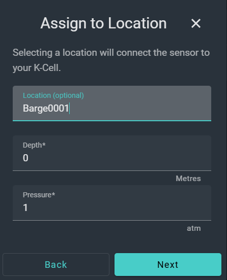 Enter Sensor Location